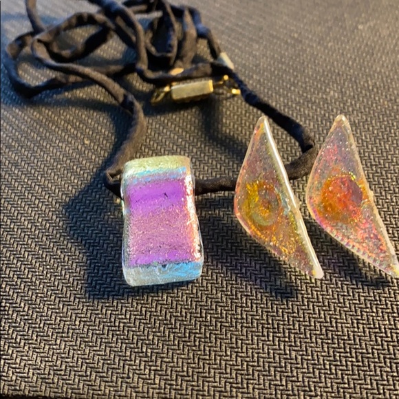 Unique one of a kind handmade glass jewelry set - Picture 1 of 2